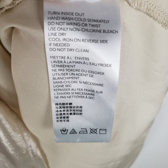 Anthropologie Maeve Romilly Blouse Champagne Mock Neck Sleeveless Button Back 10 - Picture 7 of 11